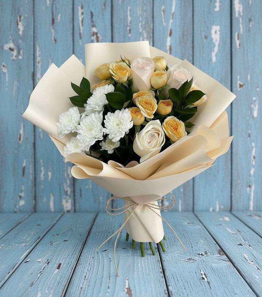 Букет цветов из: Розы и Хризантемы в Зеленоградском