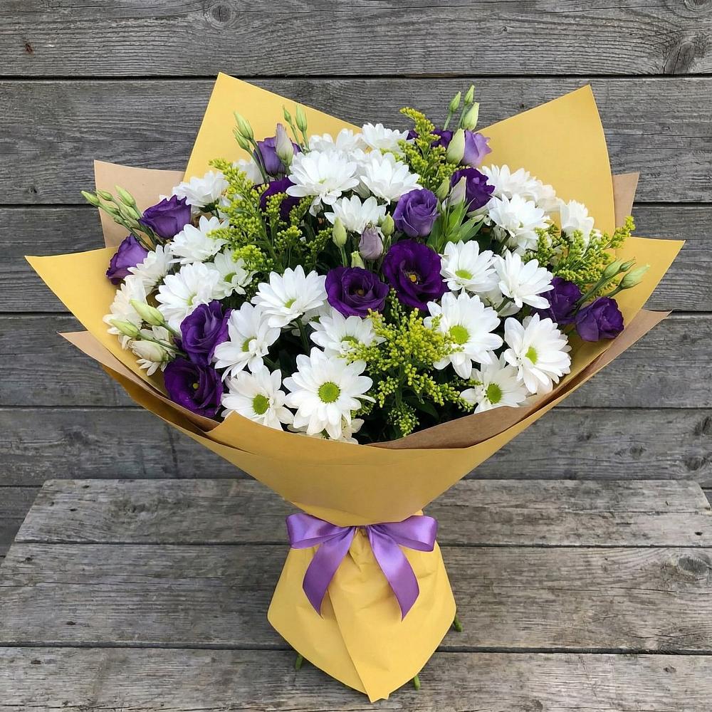 Букет цветов из: Ирисы, Хризантемы и Ромашки в Зеленоградском