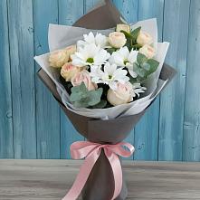 Букет цветов из:  Хризантемы и Розы #REPLACE_PRED# Зеленоградском