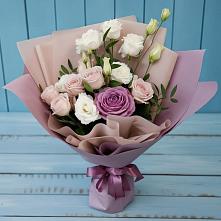 Букет цветов из:  Розы и Лизиантусы в Зеленоградском