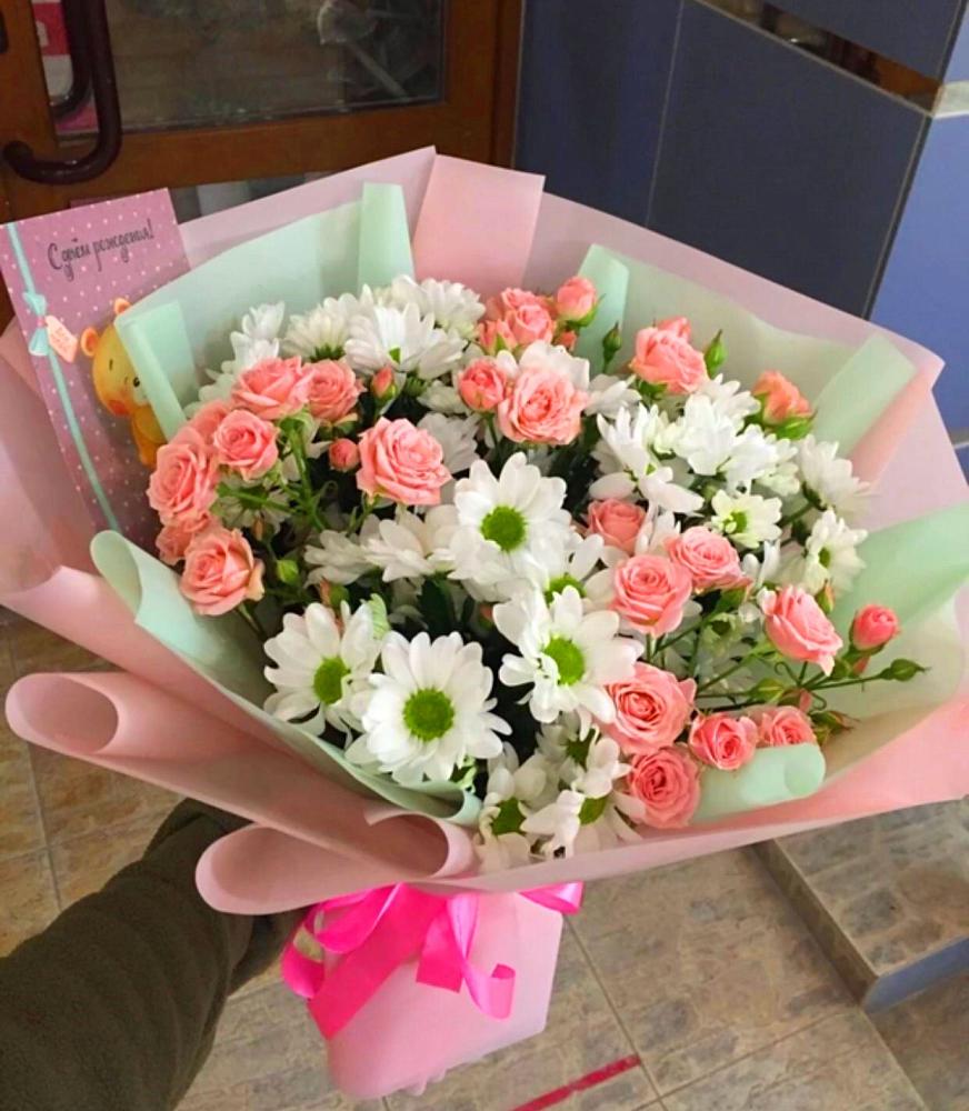 Букет цветов из: Розы и Хризантемы в Зеленоградском