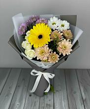 Букет цветов из:  Розы, Герберы и Хризантемы #REPLACE_PRED# Зеленоградском