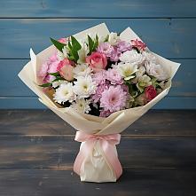 Букет цветов из:  Хризантемы, Альстромерии и Розы в Зеленоградском