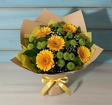 Букет цветов из:  Герберы и Хризантемы в Зеленоградском