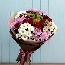 Букет цветов из:  Розы, Хризантемы и Альстромерии в Зеленоградском