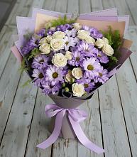 Букет цветов из:  Хризантемы и Розы в Зеленоградском