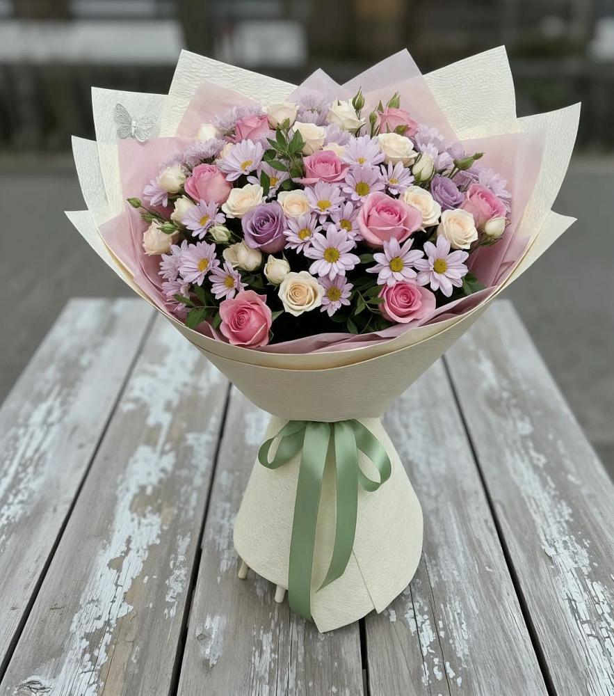 Букет цветов из: Розы и Хризантемы в Зеленоградском